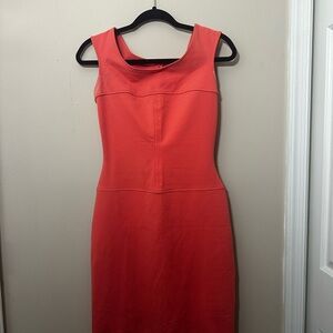 Elegant Coral Sleeveless Dress